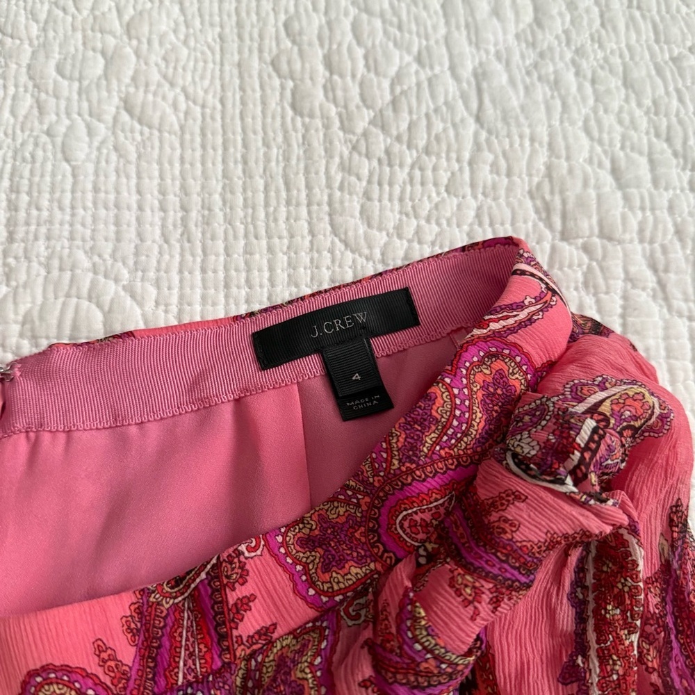 J. Crew Vibrant Pink Paisley A-Line Skirt - Picture 2 of 3